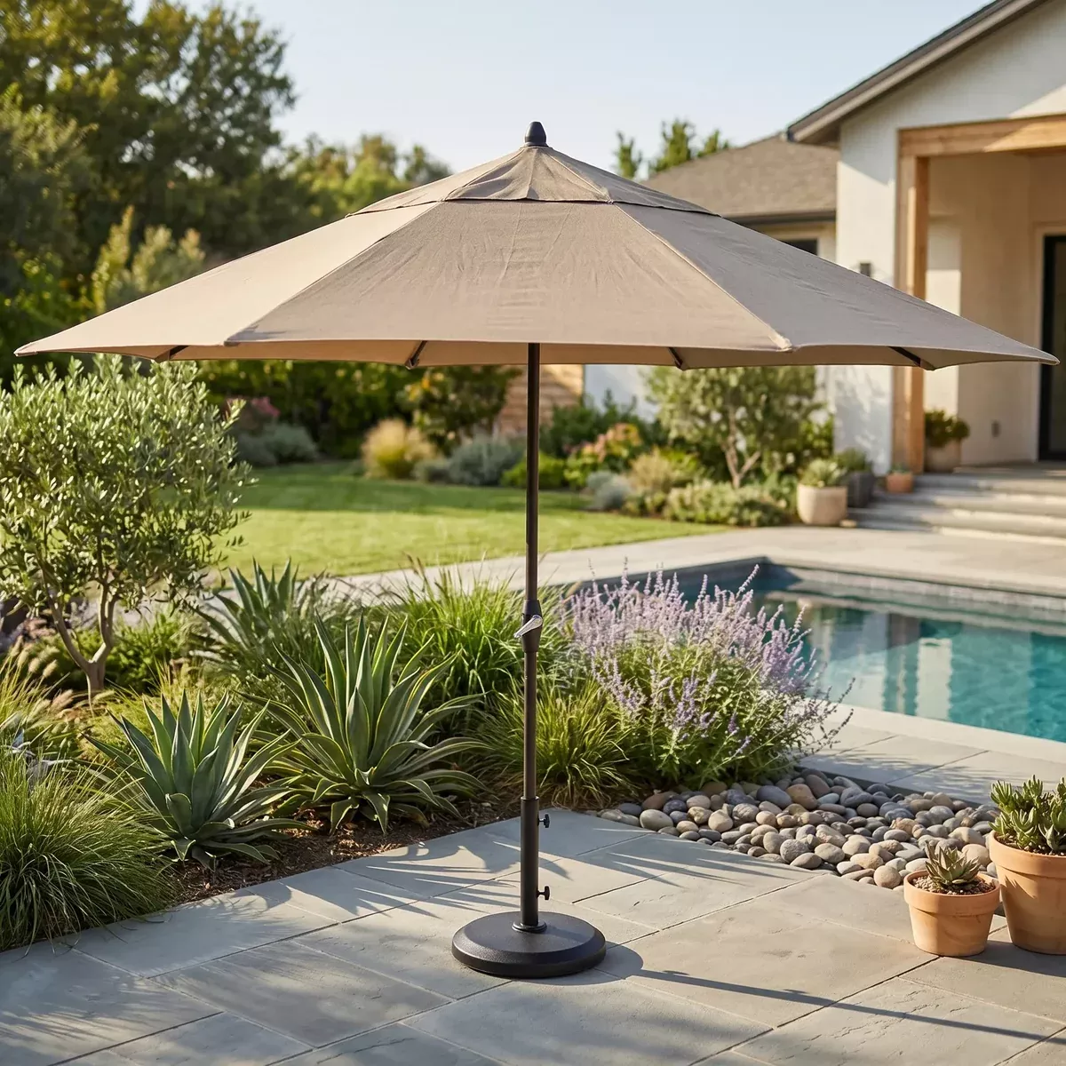 11' Designer Umbrella - Heather Beige