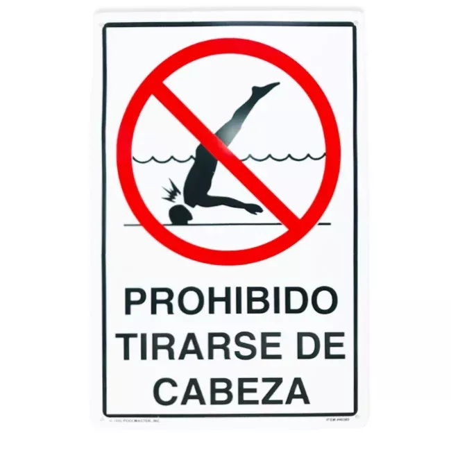 12″x18″ No Diving Sign In Spanish