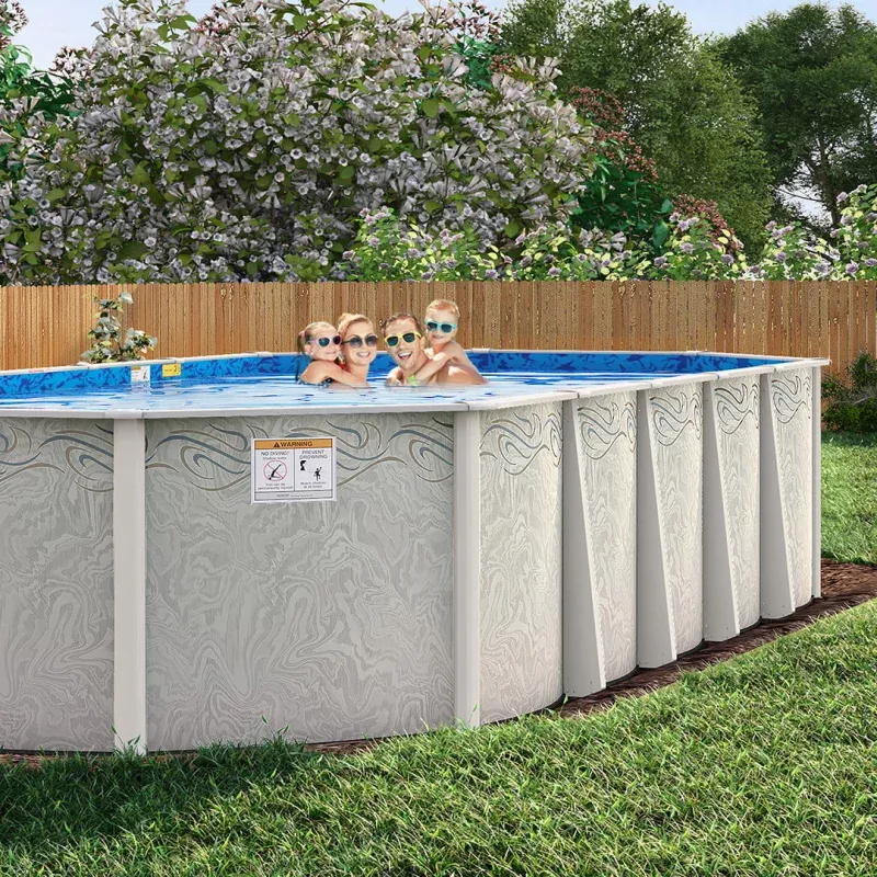 15′ x 26′ Oval 8″ Hybrid Frame Silver Interlude Pool & Bundle | 52″ or 54″
