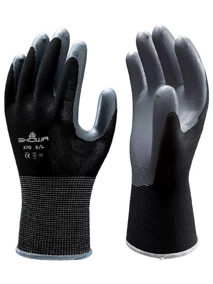 24 Pair – Showa Atlas 370 Black Work Gloves (2 Dozen)