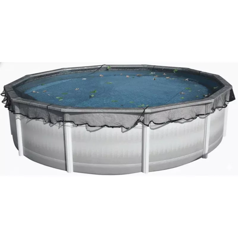 24′ Round Leaf Net Pool Cover by Midwest Canvas (Cover Size: 27′)