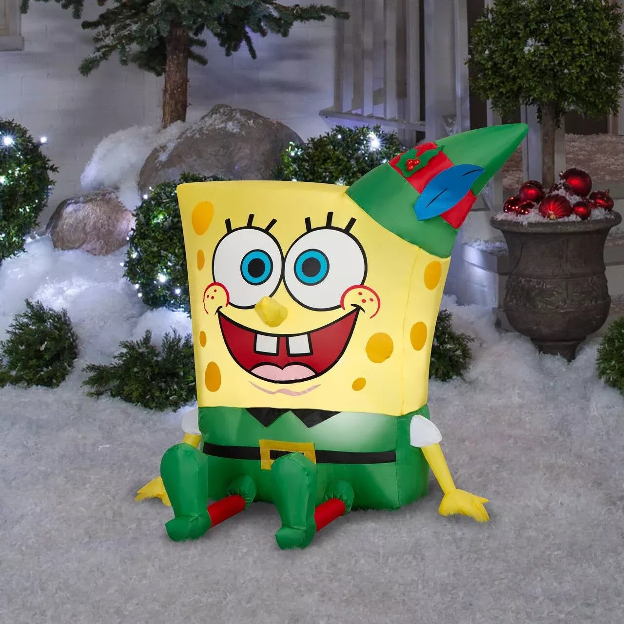 3′ Airblown SpongeBob SquarePants Christmas Elf Inflatable