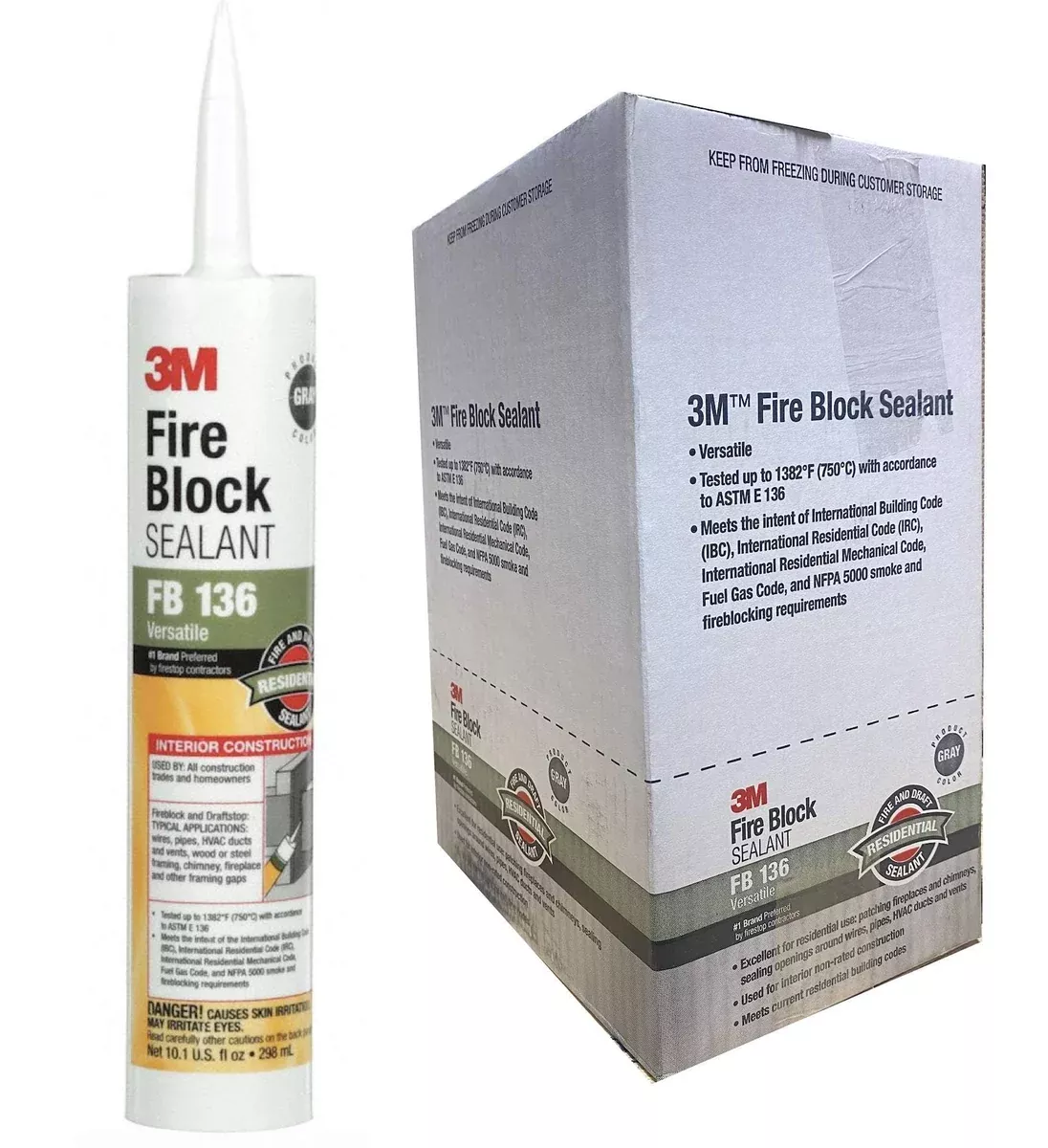 3M FB 136 10.1-oz. Fire Barrier Caulk – Quantity 12