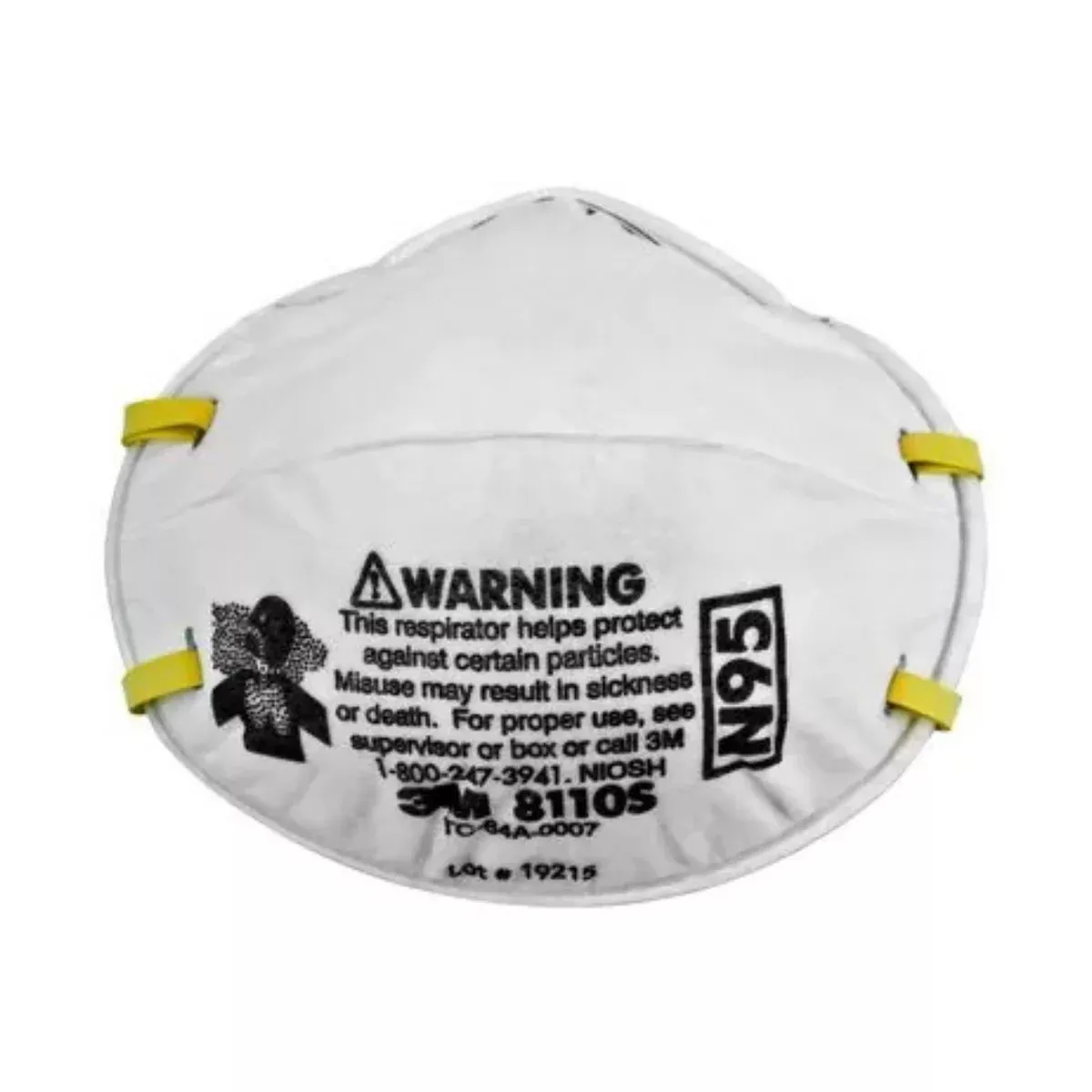 3M™ Particulate Respirator 8110S, N95 – Half Facepiece, Two fixed straps, Small