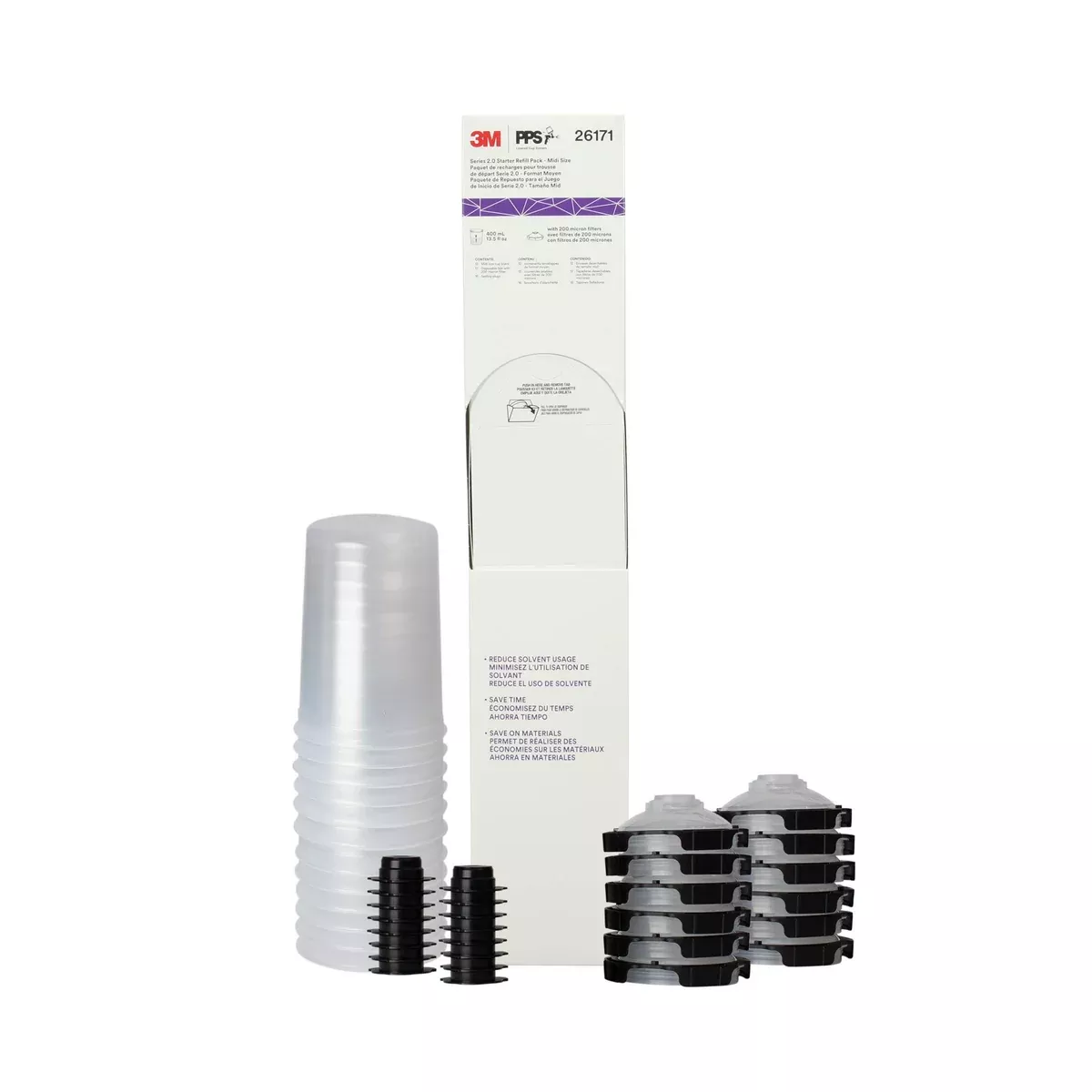 3M PPS 2.0 Paint Spray Gun System Refill Kit with Lids and Liners