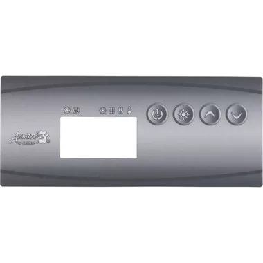 4 Button Overlay, Gecko in.k19, P1, Lt, Temp Up, Temp Down