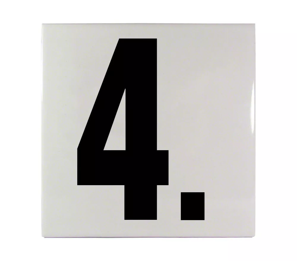 4. Ceramic Smooth Tile Depth Marker 6 Inch x 6 Inch with 5 Inch Lettering