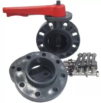 4IN 411 BFV & FLANGE KIT W/ SS BOLTS