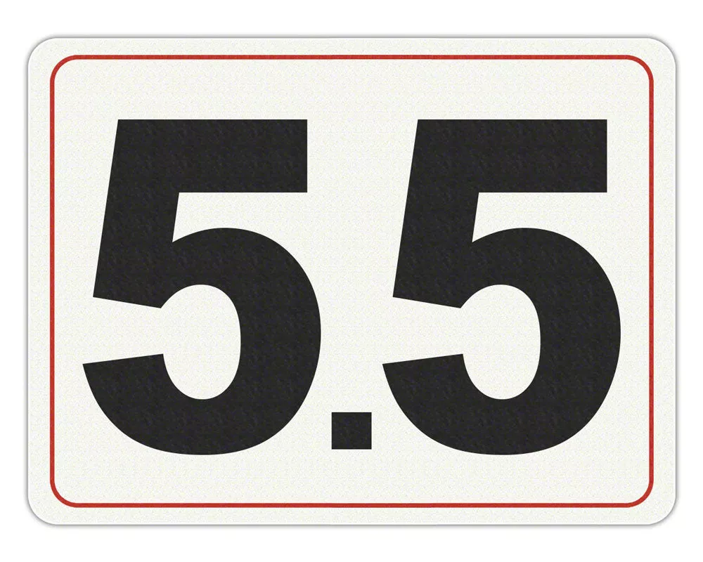 #5.5 – Adhesive Depth Marker – 8 Inch x 6 Inch with 4 Inch Lettering