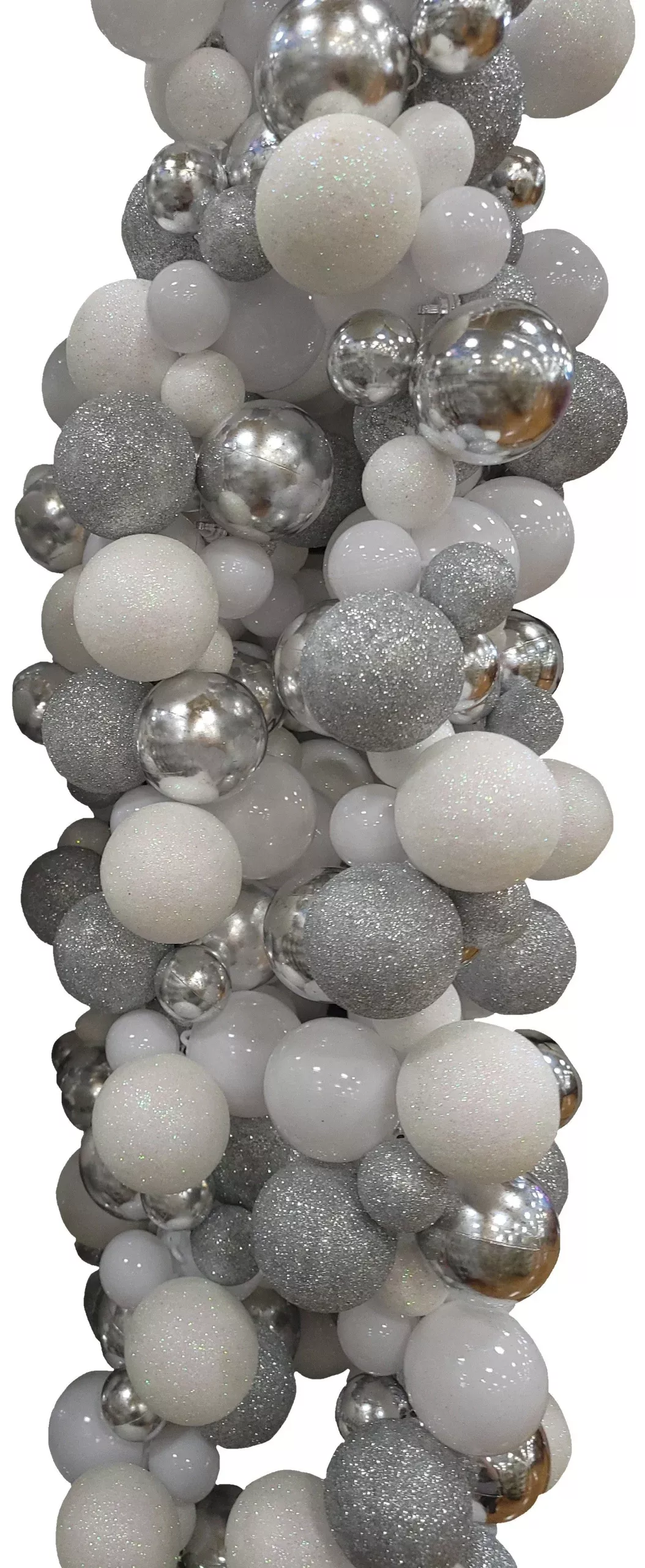 6′ Silver & White Braided Bead Garland