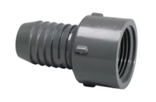 Adapter, 1-1/2" Insert x FPT Gray PVC