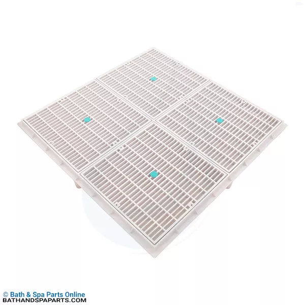 AquaStar Drain Grate [4-12″ Sq] [w/24″ Sq F] [Anit Entrap] [White] (24101)
