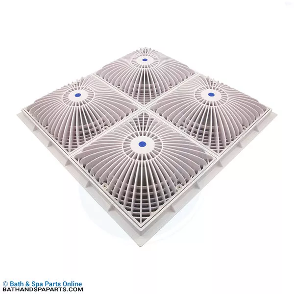 AquaStar MoFlow 9″ Square Main Drain Cover w/Frame [White] (18MF101)