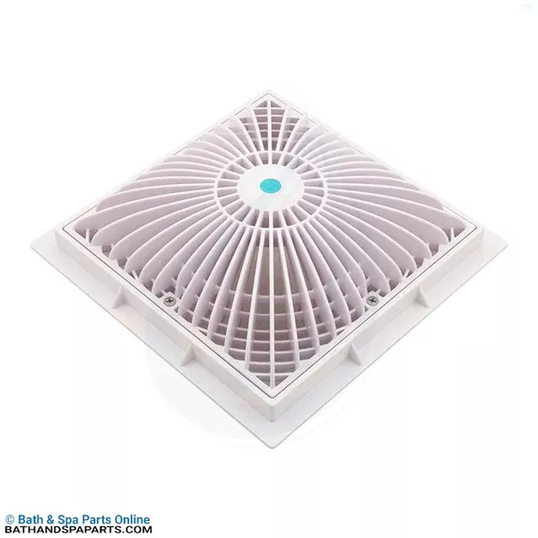 AquaStar MoFlow 9″ Square Main Drain Cover w/Frame [White] (9MF101)