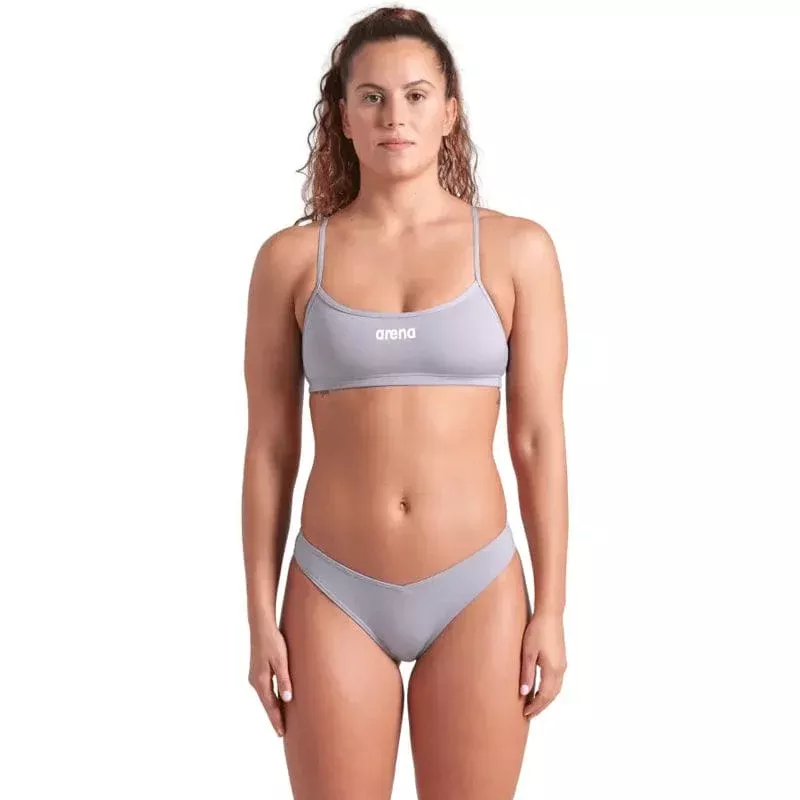 Arena – Bandeau Solid Bikini Two-Piece Ladies Swimsuit – Sea/White