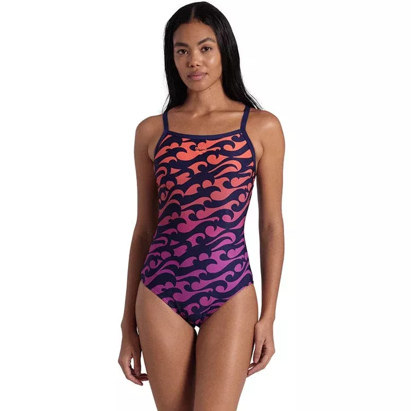 Arena – Surfs Up Light Drop Back Ladies Swimsuit – Navy/Multi
