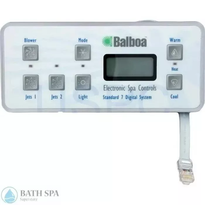 Balboa Topside – M-7B & M-7C 7 Button Std Digital Panel w/10′ Cable