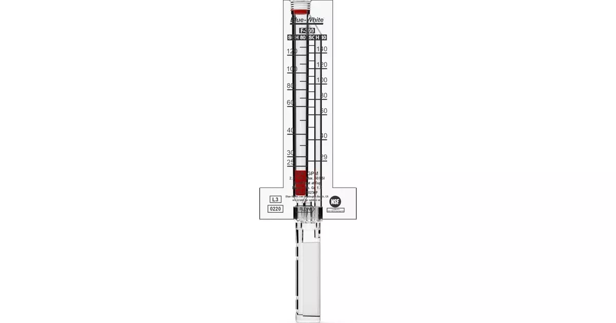 Blue-White F-300 Flowmeter for 2" PVC Pipe, Sch 40/80 |F-30200P