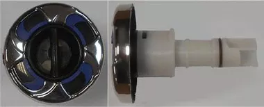 Cal Spa Jet Insert (2R) 2" Velocity Int Single Roto; Stainless Escutcheon, Blue Insert, Black Flange, Black Eyeball (29920-022-400)