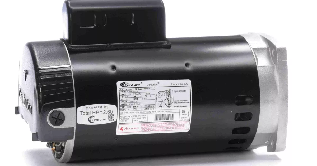 Century Pool Pump Motor 2HP 1-Speed 1 Phase 60Hz 208-230V 56Y Frame | B2843