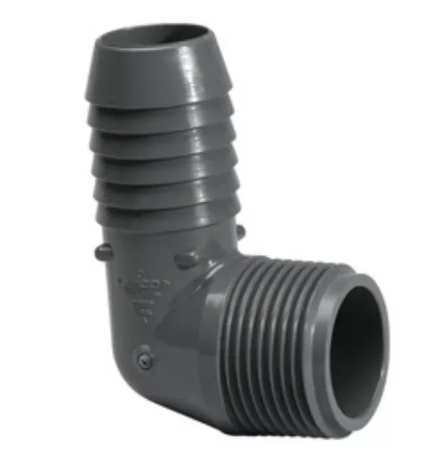 Combination Elbow, 1-1/2" Insert x MPT Gray PVC 90 Degree
