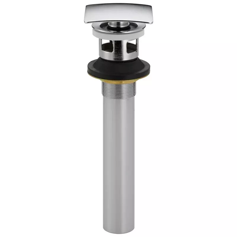 Delta Chrome Finish Bathroom Sink Modern Square Push Pop-Up with Overflow 698104
