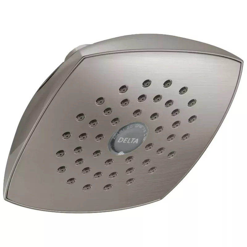 Delta Universal Showering Components Collection Stainless Steel Finish Raincan Single-Setting 8″ Square Shower Head DRP50841SS