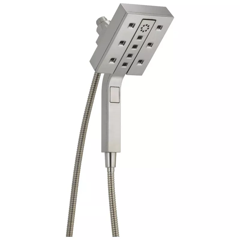 Delta Universal Showering Components Stainless Steel Finish In2ition 4-Setting Shower Arm Mount Two-in-One Showerhead and Hand Shower Sprayer 737261