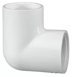 Elbow, 1-1/2" Slip x FPT White PVC Schedule 40 90 Degree