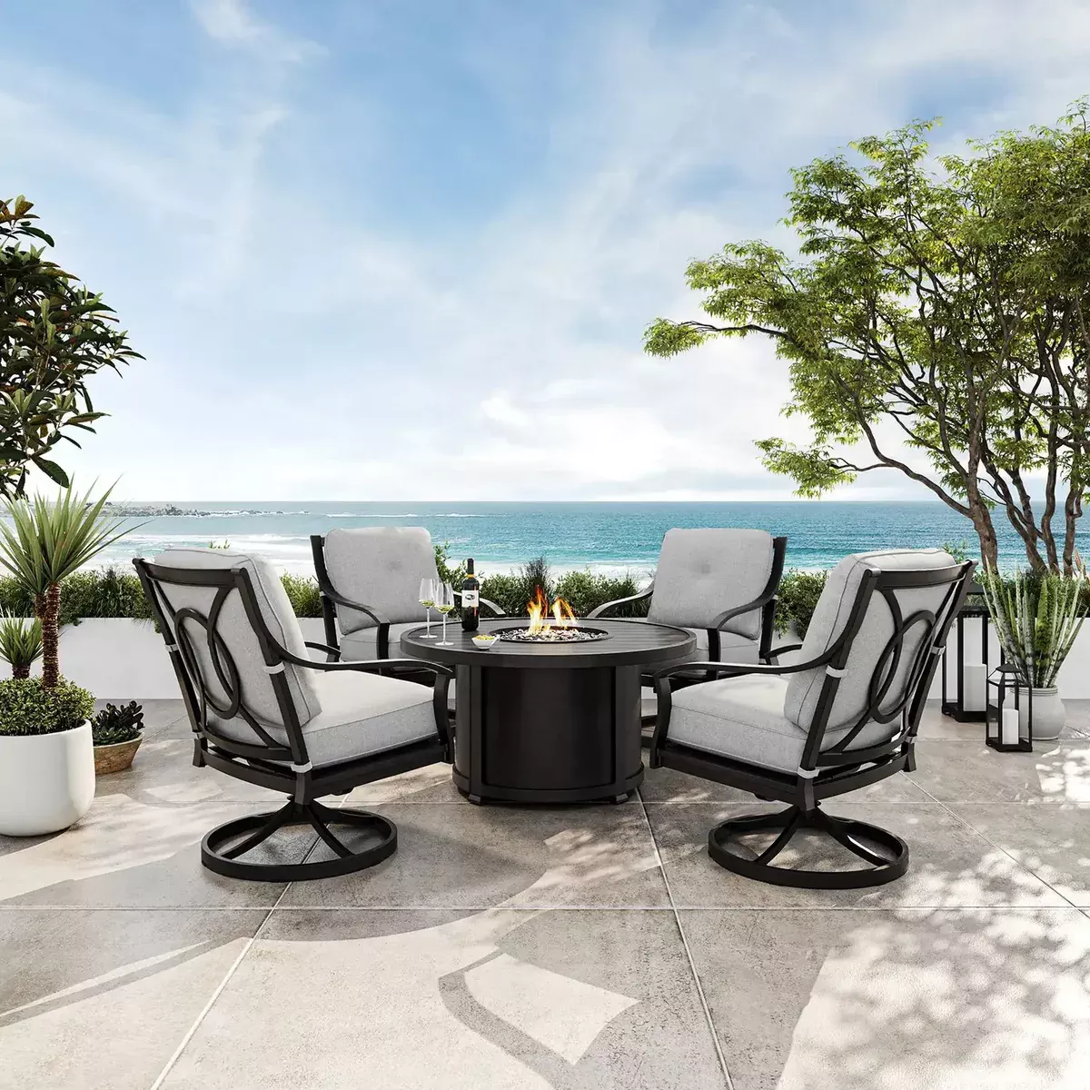 Estate 5 Piece Firepit Chat Group