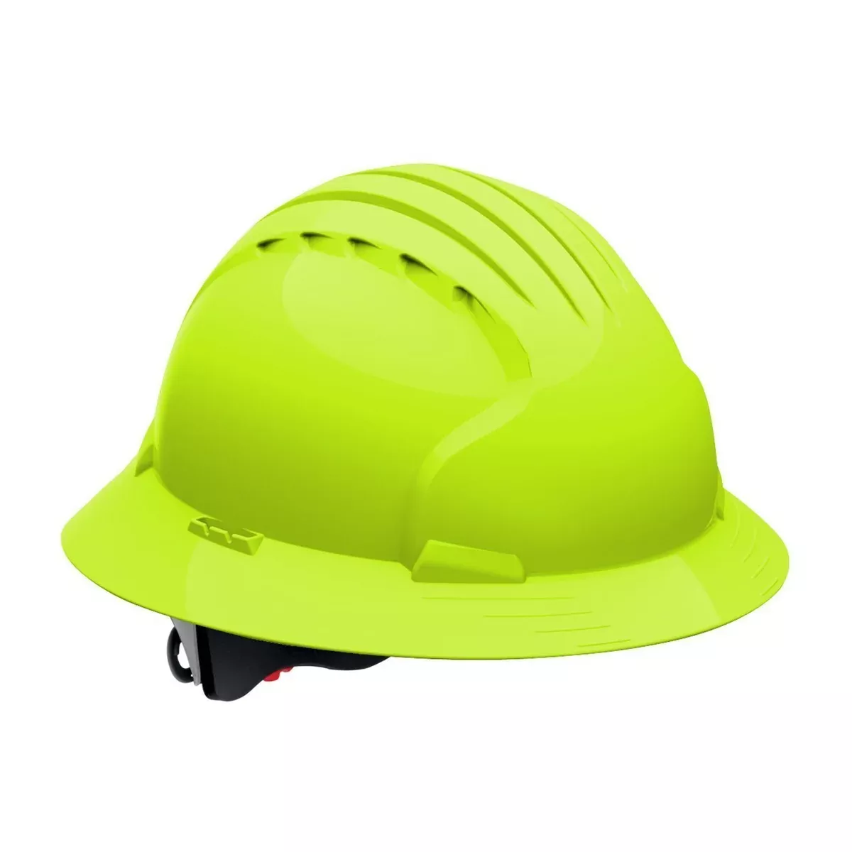 Evolution Deluxe 6161 280-EV6161-10 Full Brim Hard Hat with HDPE Shell, 6-Point Polyester Suspension and Wheel Ratchet Adjustment (VENTED, Hi Viz Lime Green) – PIP – 280-EV6161V-LY