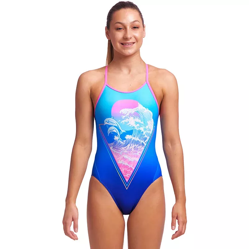 Funkita – Flying Flipper – Girls Diamond Back One Piece