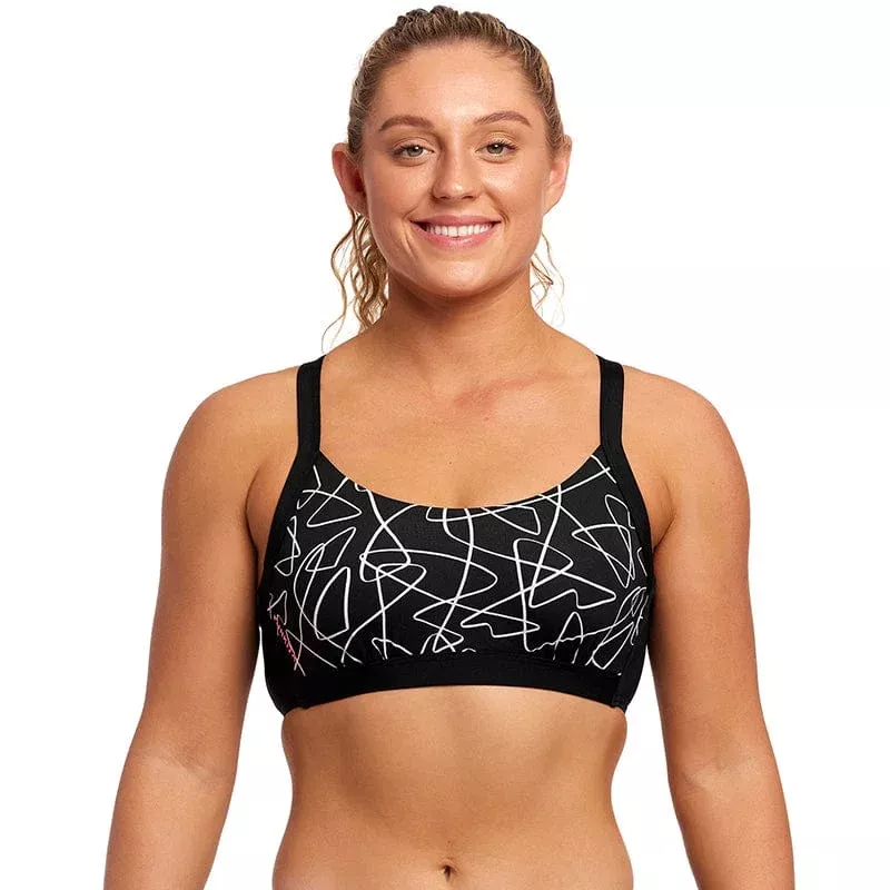 Funkita – Texta Mess – Ladies Hold Steady Crop Top