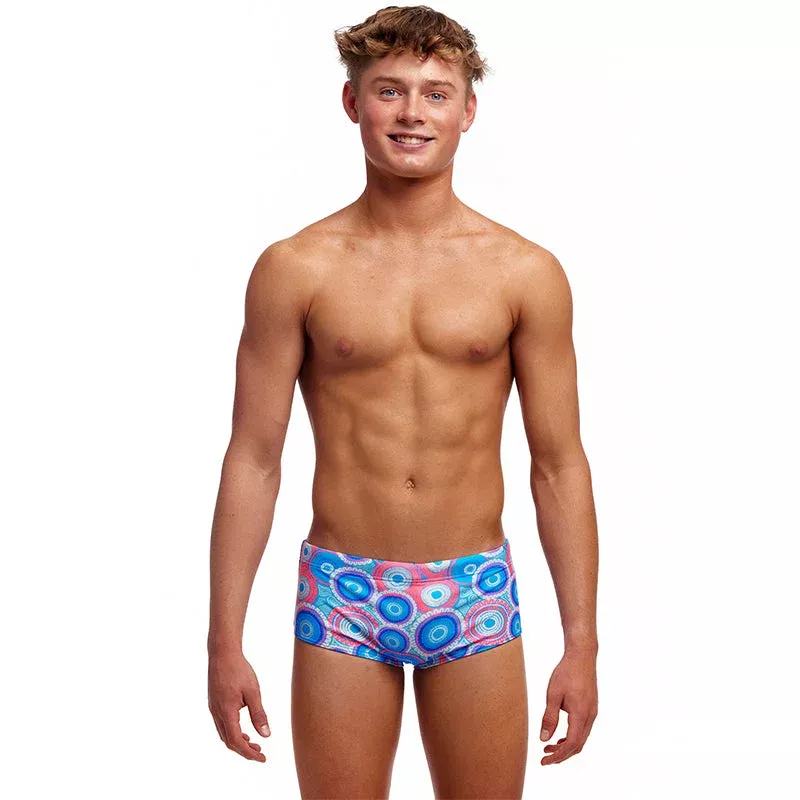 Funky Trunks – Bundjalung Blue – Boys Eco Sidewinder Trunks