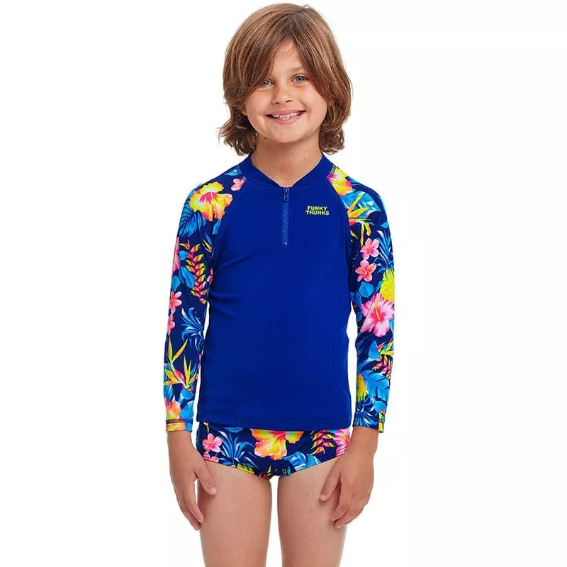 Funky Trunks – In Bloom – Toddler Boys Zippy Rash Vest