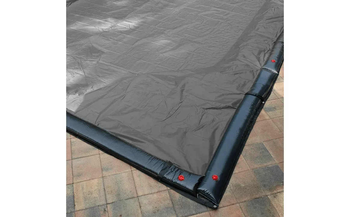 GPC Winter Covers 25′ x 50′ Silver/Black Rectangle Solid Winter Cover with Cord and Grommets