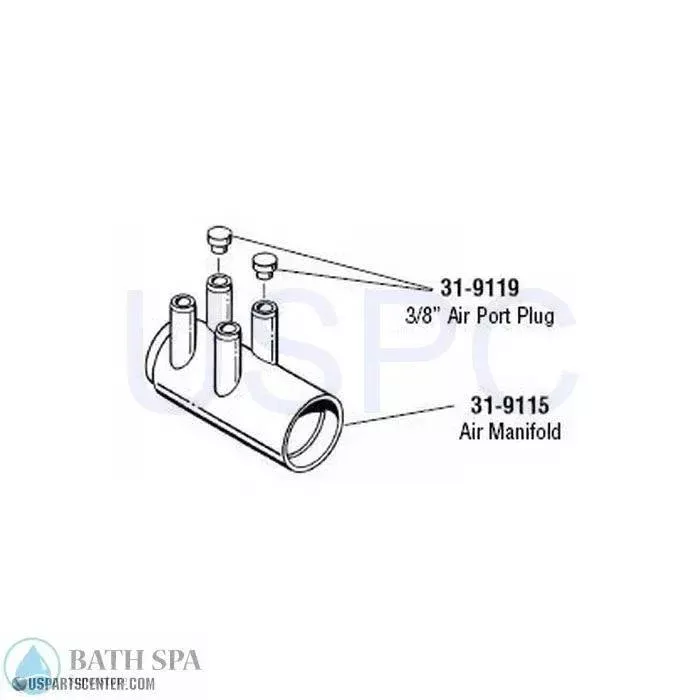HAI Air Manifold- (4) 3/8″ SB x 1″ Spg.