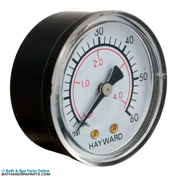 Hayward 1/4″ MPT Back Mount Pressure Gauge [0-60psi] (ECX27091)