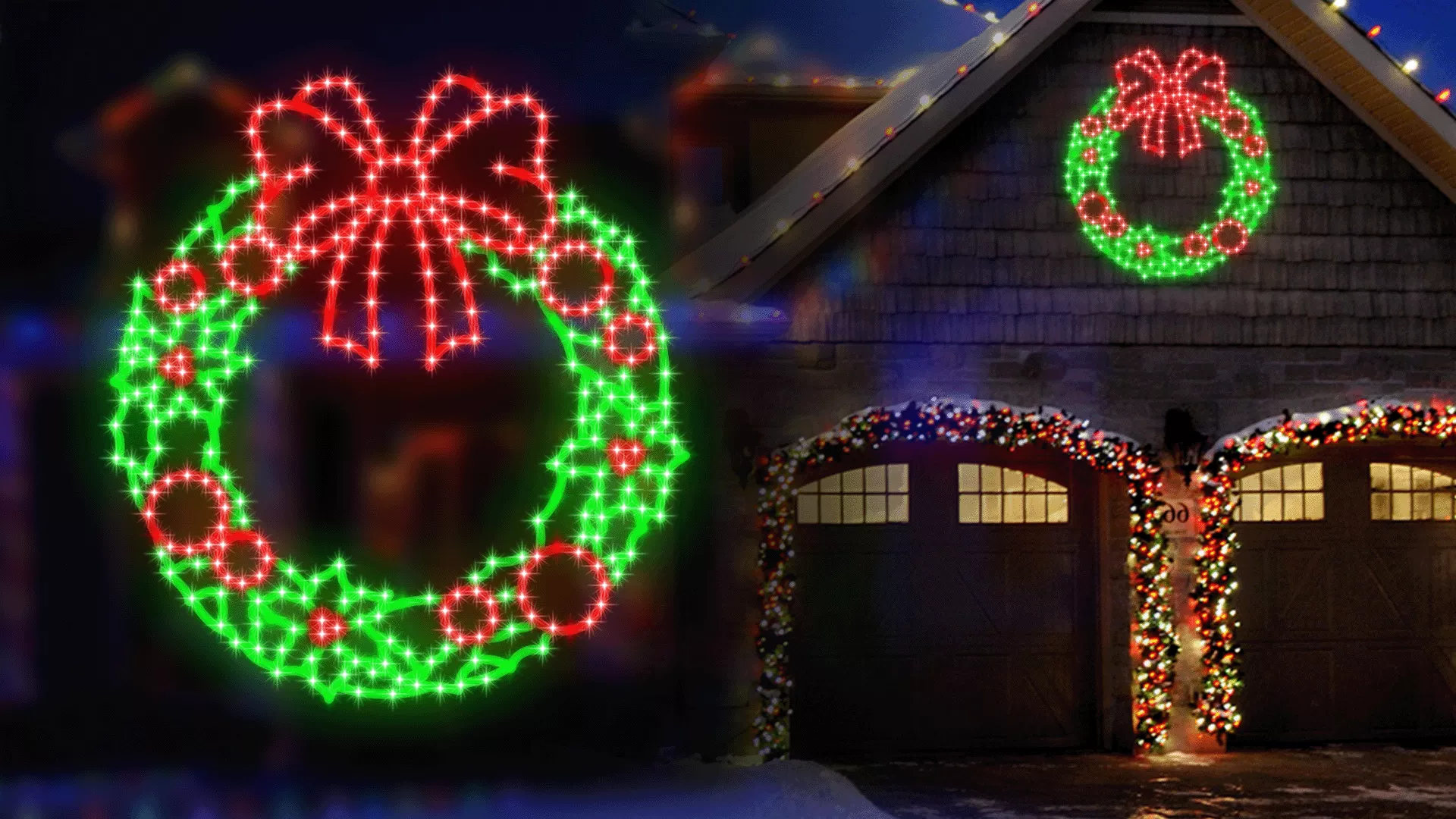 Hi-Vibrant LED Christmas Wreath Decoration