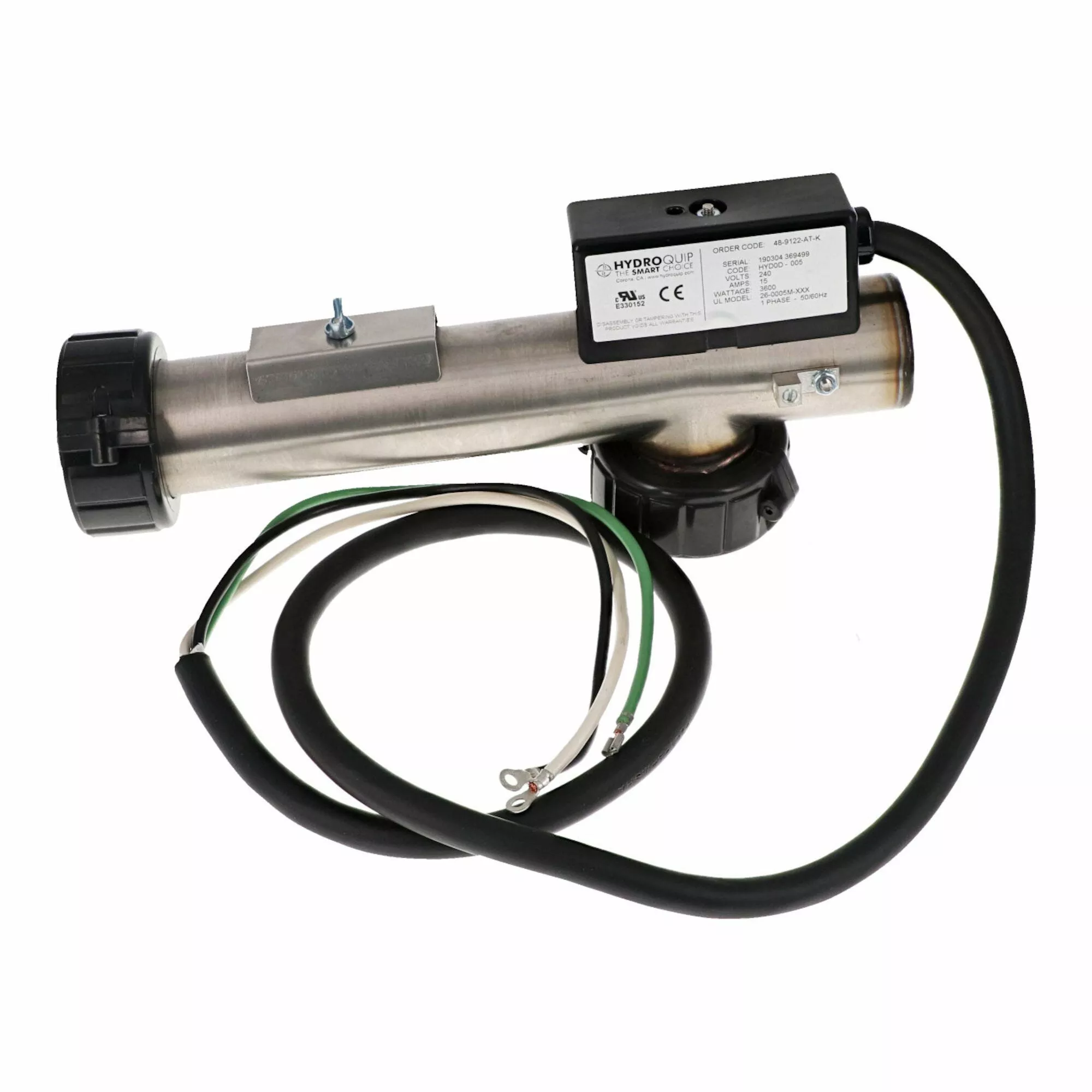 HydroQuip 3.6kW 230V L-Style Heater 48-9122-AT-K