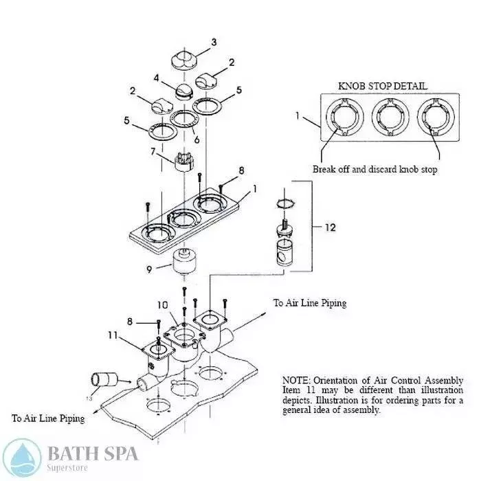 Jacuzzi Whirlpool 3 Position Control Panel Replacement Parts