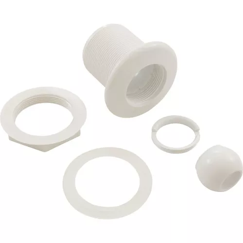 Jet Intl, BWG/HAI Hydro Jet, Long, 3-3/8″fd, Dir, w/Nut, Wht- 10-3300WHT