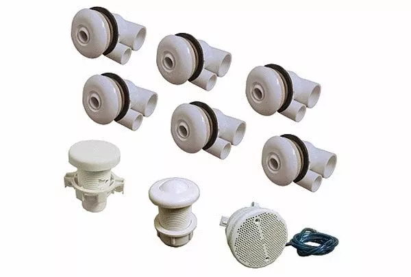 Jetting Kit, 6 jets, Air Button, Air Control, Suction, White Trim [3-80-5100]