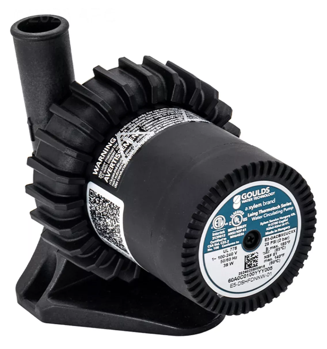 Laing E5 Circulation Pump, 3/4″ Barb, 4′ Cord, 115/230V, 74427 LHB07100102 10-0102-K