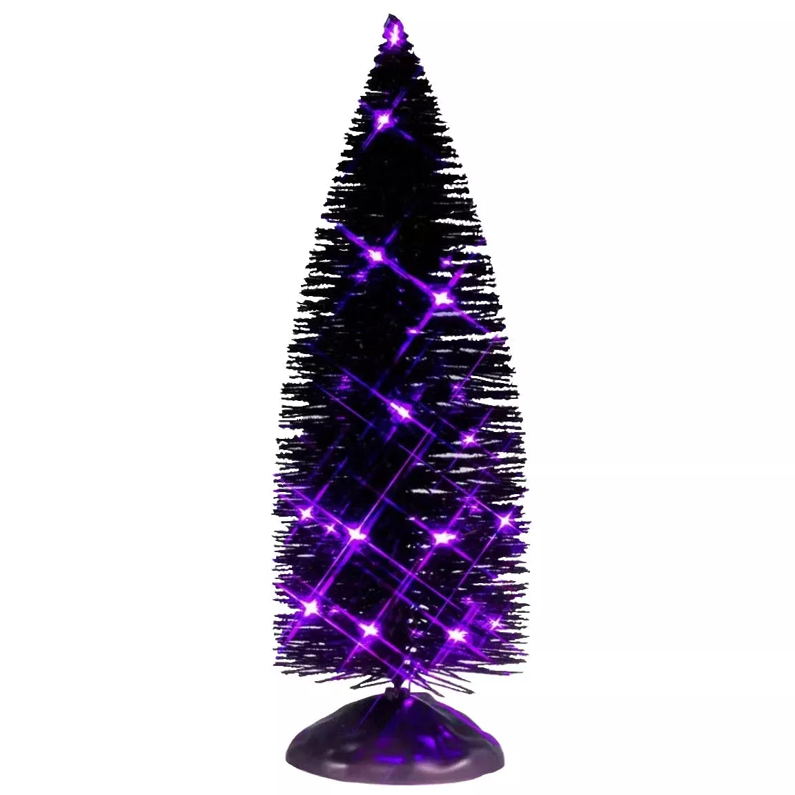 Lemax Spooky Town Black Bristle Tree with Purple Lights #54517
