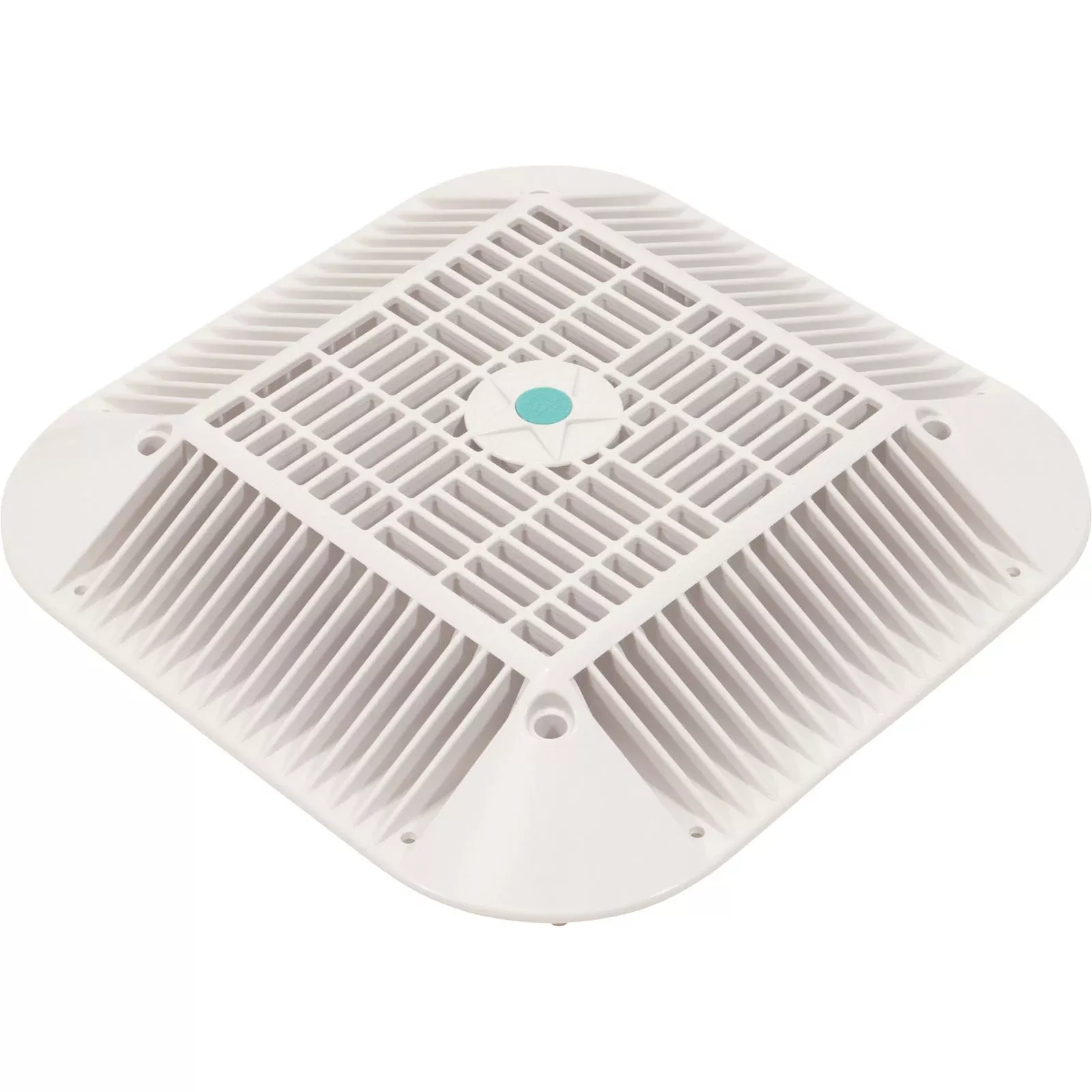 Main Drain Grate, 14" x 14" Square, 2 Retro 9"x9", White- 914101