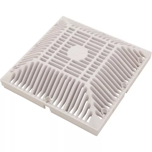 Main Drain Grate Waterway 9" x 9" Square White 642-4790V