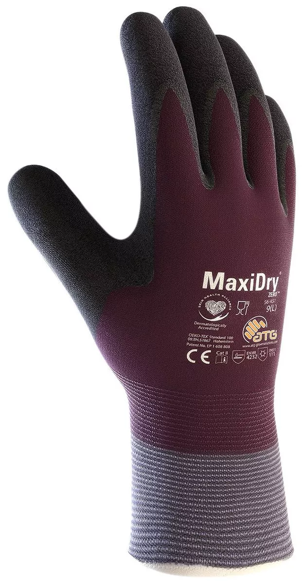 MaxiDry Zero 56-451 Cold Condition Work Glove with Thermal Lining and Full Double-Dipped Nitrile Coating (1, XX-Large)