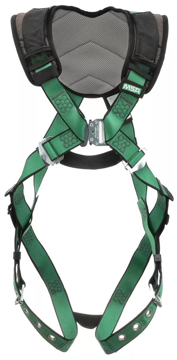 MSA V-Form+ Harness – Polyester Web and Nano-Technology Treated Full Body Harness with Back D-Ring Configuration