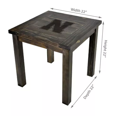 Nebraska Cornhuskers Reclaimed Side Table
